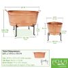 Oval Copper Tub with Folding Stand