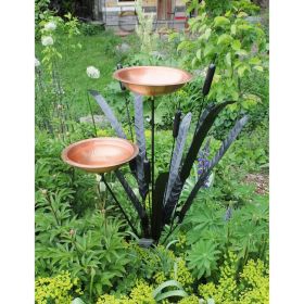 Double Cattail Birdbath