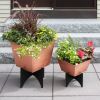 Zaha II Planter- Copper Plated Flower Box