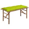 Folding Patio Bench with Cushion 46.5'' Bamboo