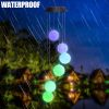 Wind Chimes Lights Outdoor Color-Changing Waterproof Mobile Romantic Led Solar Powered Crystal Ball