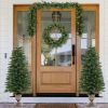 Artificial Christmas Trees 2 pcs with Wreath; Garland and LEDs