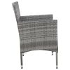 4 Piece Patio Lounge Set with Cushions Poly Rattan Gray