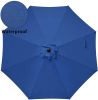 Simple Deluxe 9ft Outdoor Market Table Patio Umbrella with Button Tilt, Crank and 8 Sturdy Ribs for Garden, Blue