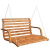 Swing Bench Solid Bent Wood with Teak Finish 49.6"x36.2"x24.8"