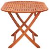 7 Piece Folding Patio Dining Set Solid Eucalyptus Wood