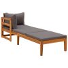 3 Piece Patio Lounge Set with Dark Gray Cushions Acacia Wood