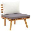 6 Piece Patio Lounge Set with Cushions Solid Acacia Wood