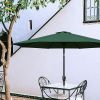 Simple Deluxe 9ft Outdoor Market Table Patio Umbrella with Button Tilt, Crank and 8 Sturdy Ribs for Garden, Green