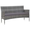 5 Piece Patio Lounge Set With Cushions Poly Rattan Gray