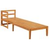 Sun Lounger with 1 Armrest Dark Gray Solid Acacia Wood