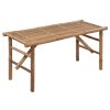 Folding Patio Bench with Cushion 46.5'' Bamboo