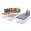 Patio Corner Sofa Set 19 Pieces Aluminum WPC