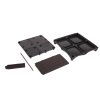 Modern Rattan-Style Plastic Raised Garden Bed Planter Kit for Flower Vegetable Grow Indoor Outdoor; Set of 4 with 16 Legs;  Dark Coffee