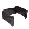 Modern Rattan-Style Plastic Raised Garden Bed Planter Kit for Flower Vegetable Grow Indoor Outdoor; Set of 4 with 16 Legs;  Dark Coffee