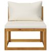 2 Piece Patio Sofa Set with Cushion Solid Acacia Wood