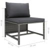 10 Piece Patio Lounge Set with Cushions Poly Rattan Gray