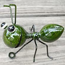 Metal Ant Shaped Ornaments Garden Yard Patio Decorations (Color: Green)