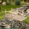 5 Feet Wooden Garden Bridge Arc Stained Finish Footbridge Decorative