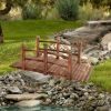 5 Feet Wooden Garden Bridge Arc Stained Finish Footbridge Decorative