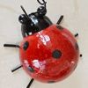 Set of 4 Cute Metal Ladybugs Garden Sculptures & Statues