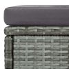 6 Piece Patio Lounge Set with Cushions Poly Rattan Gray