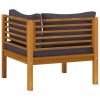 5 Piece Patio Lounge Set with Cushion Solid Acacia Wood